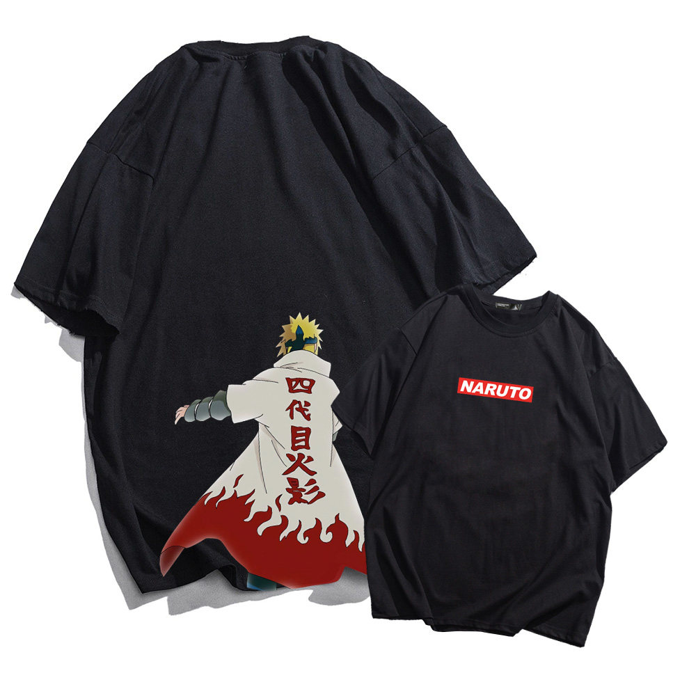 火影四代目忍者周边短袖t恤男女宽松夏情侣装衣服半袖纯棉潮牌ins