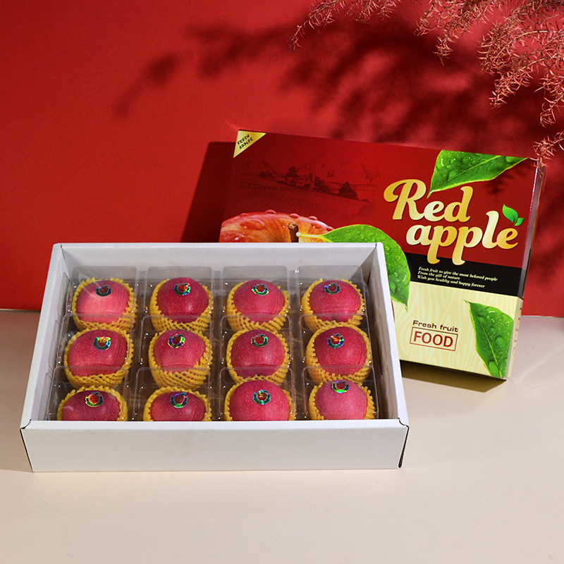 苹果包装箱水果礼盒空盒子红富士苹果礼品盒包装纸箱12只装