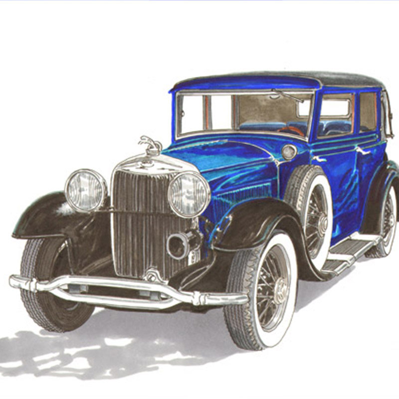 【版画】明礼《老爷车1》已装裱 墨嘉文化