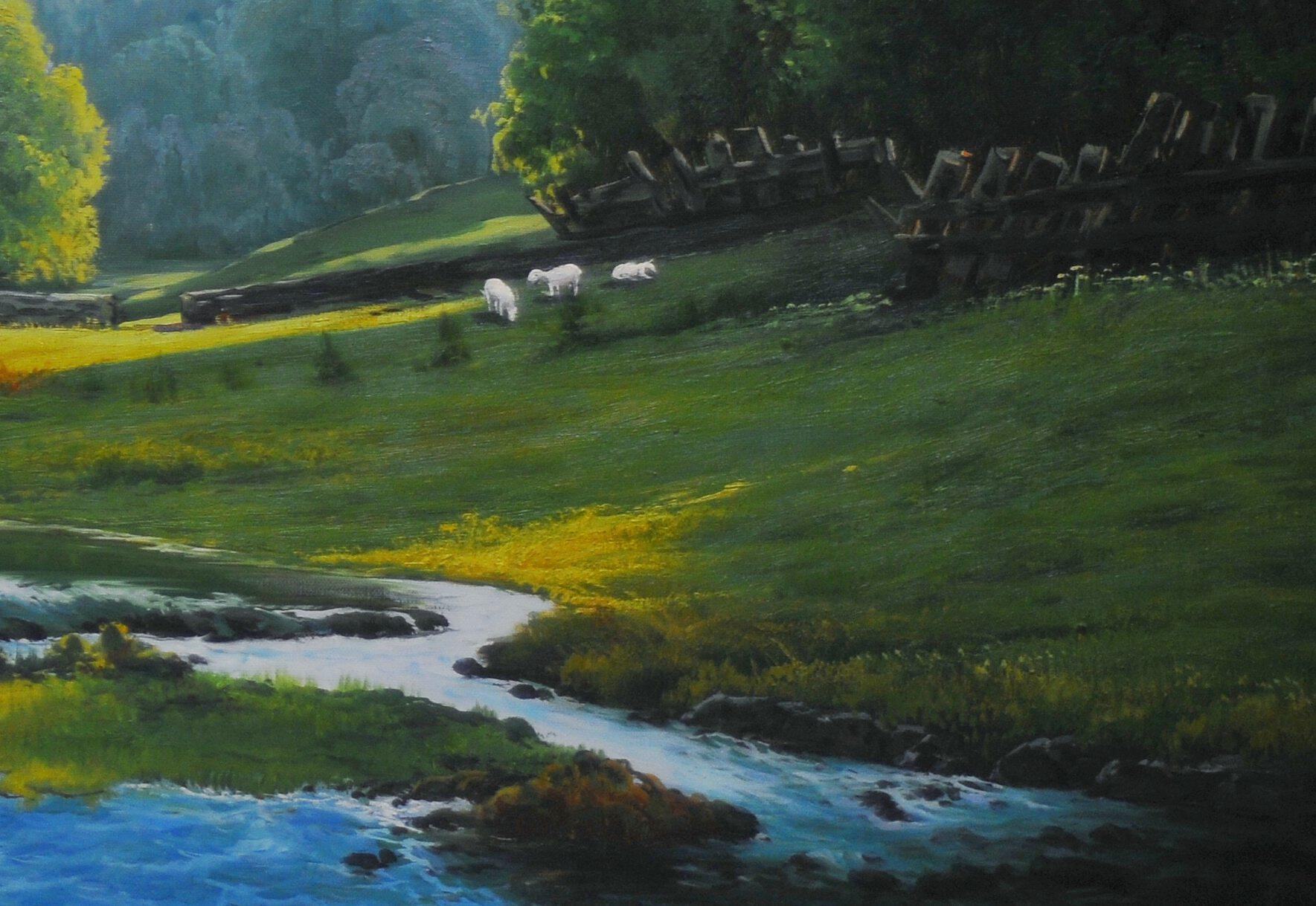 宋炳燕《流水》布面油画