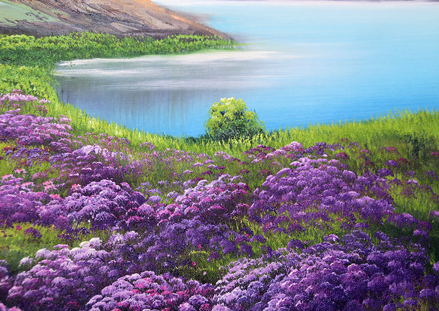 李杰《紫色薰衣草》50*60cm 布面油画 墨嘉文化