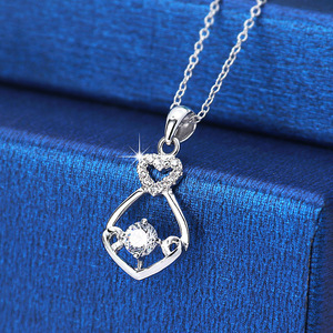 可可云 s925爱心纯银项链 送女友生日礼物日韩甜美银饰吊坠锁骨链