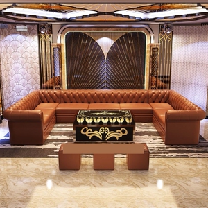 定做ktv包厢u型l型欧式沙发 轻奢夜总会酒吧高端转角卡座桌椅套装