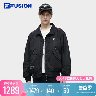 FILA FUSION斐乐潮牌外套男2024春季新款休闲宽松机能风飞行夹克