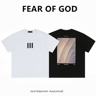 FEAR OF GOD FOG联名三条杠美式高街潮牌圆领纯棉男短袖运动T恤夏