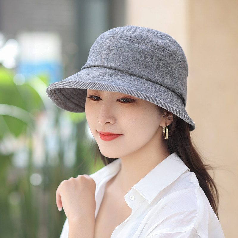 帽子女夏遮阳时尚洋气薄款渔夫帽遮脸防晒凉帽中年妈妈女士太阳帽
