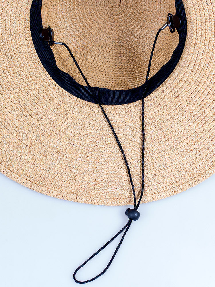 帽子防风绳草帽太阳帽渔夫帽防掉夹可拆卸骑车防丢帽绳帽带长挂绳