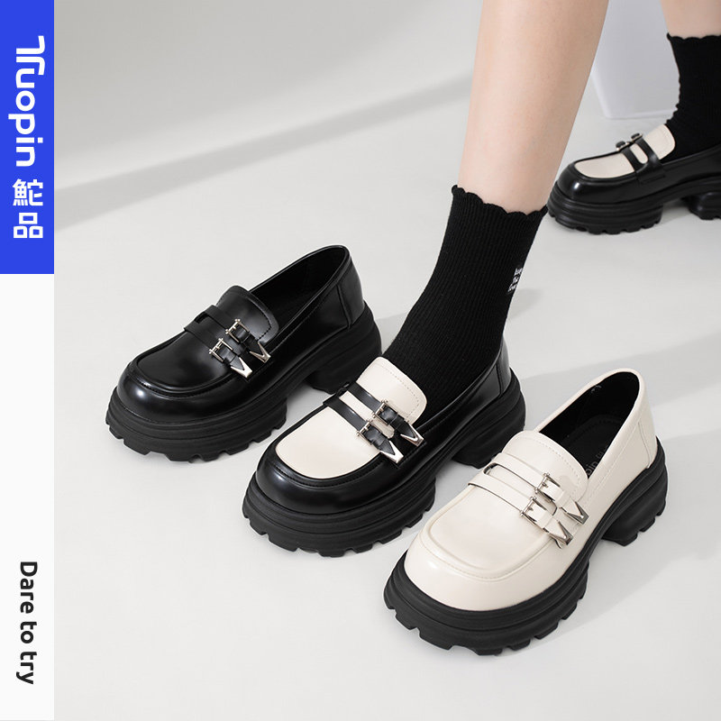 鮀品乐福鞋2023秋季新款鞋高级厚底女鞋玛丽珍小皮鞋