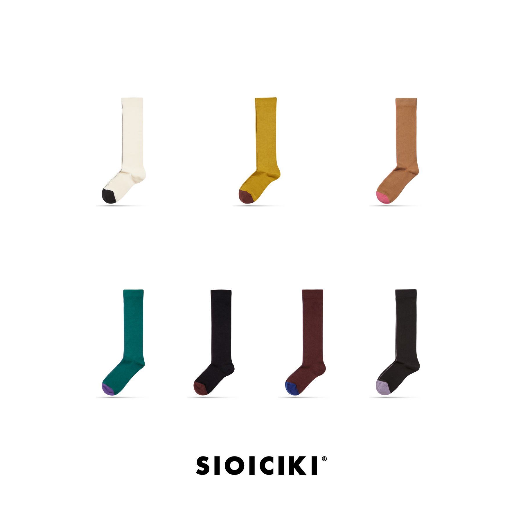 SIOICIKI设计师品牌袜文艺ins风棉质文艺情侣纯色高筒袜