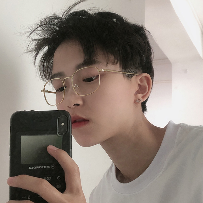 防蓝光眼镜近视男方形小框斯文败类眼镜框女文艺细边方框可配度数