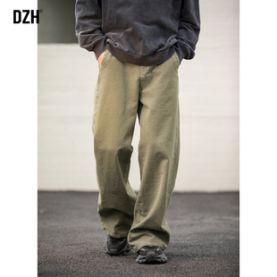 男士美式工装裤子男夏季直筒宽松垂感休闲裤长裤2024年新款微喇裤