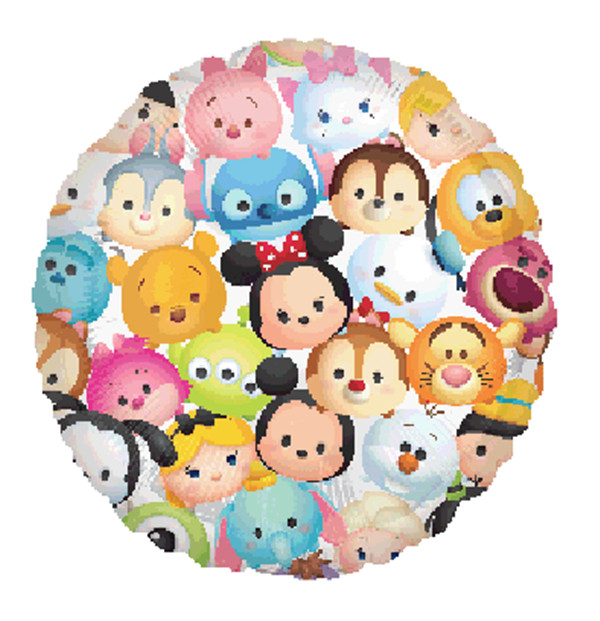 tsum迪士尼公仔萌品进口彩色铝箔飘空氦气气球飘空气球