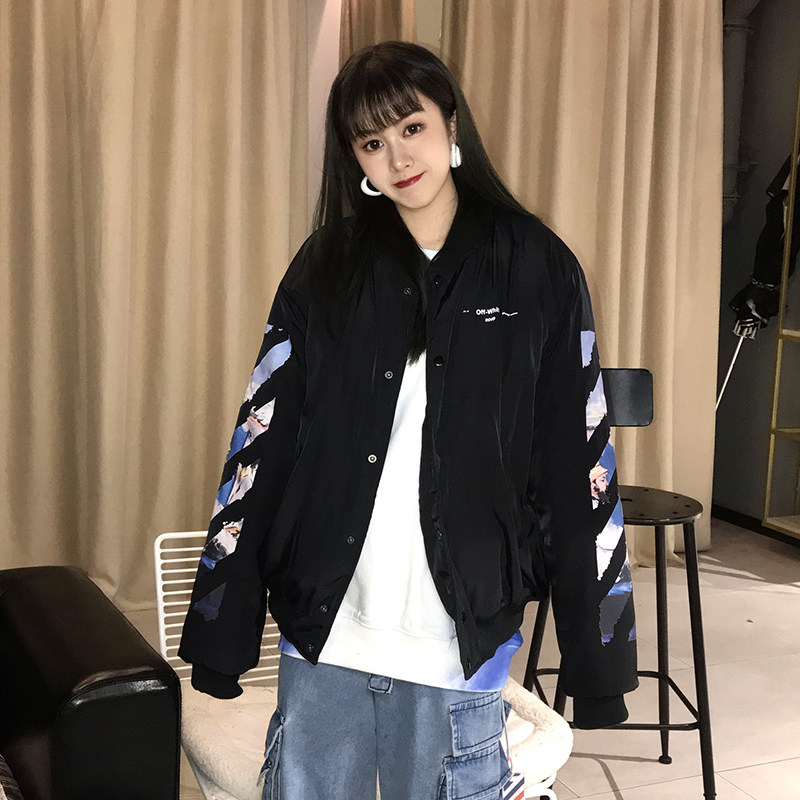 潮牌off ow white涂鸦箭头油画棉服街头男女同款夹克棉袄外套优惠券