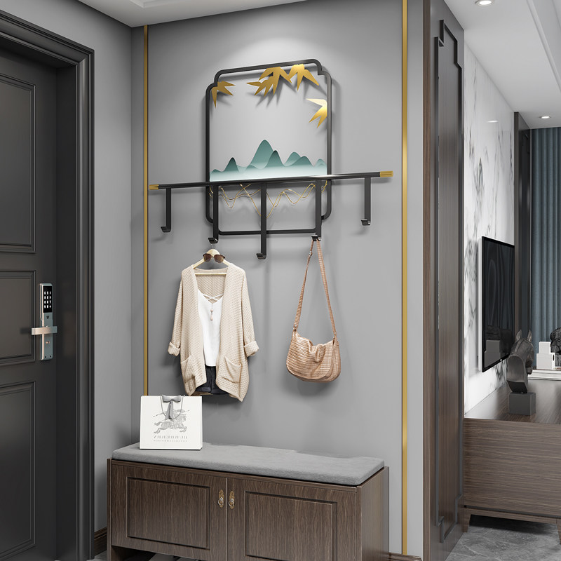 新中式现代门后衣帽钩挂玄关创意金属轻奢挂钩壁挂简约个性挂衣钩