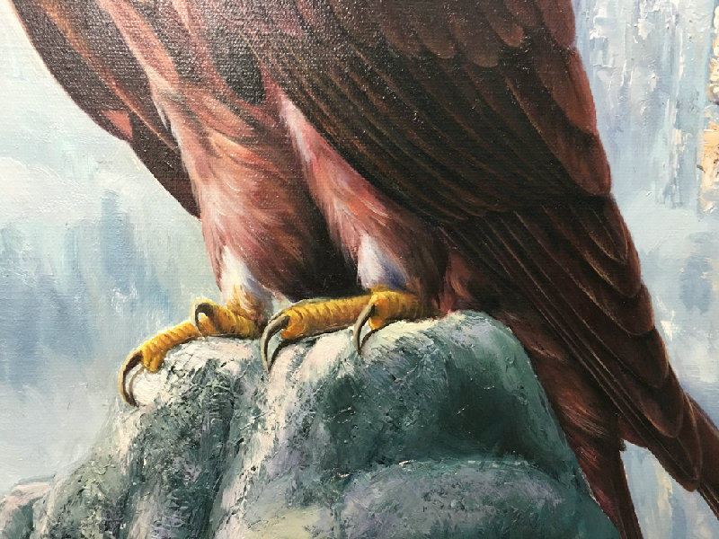 王天明《金雕》布面油画