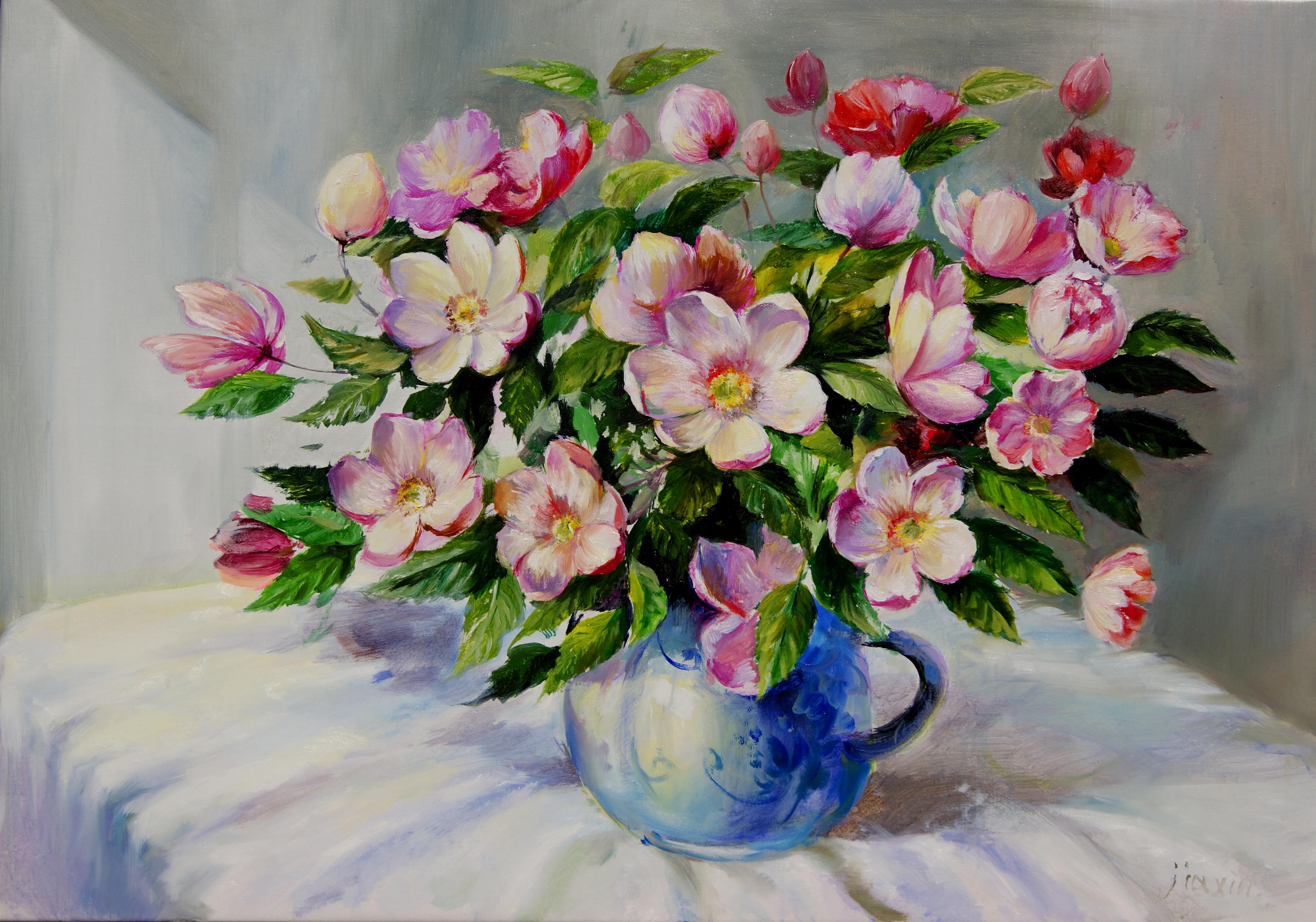 罗佳欣《繁花》大尺幅 布面油画