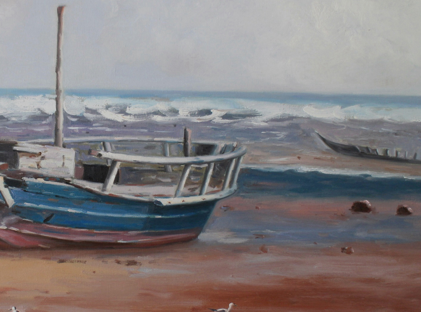 陈义泽《渔船系列之四》布面油画