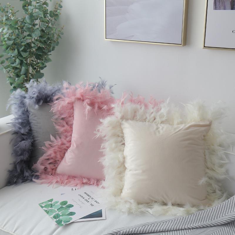 pillow ins Northern Europe Pillowcase Cushion princess Feather sofa girl household Office Photography propin the Home Fabric , Pillow/Pillow category - from Buy2taobao.com to provide professional Taobao agent buy service