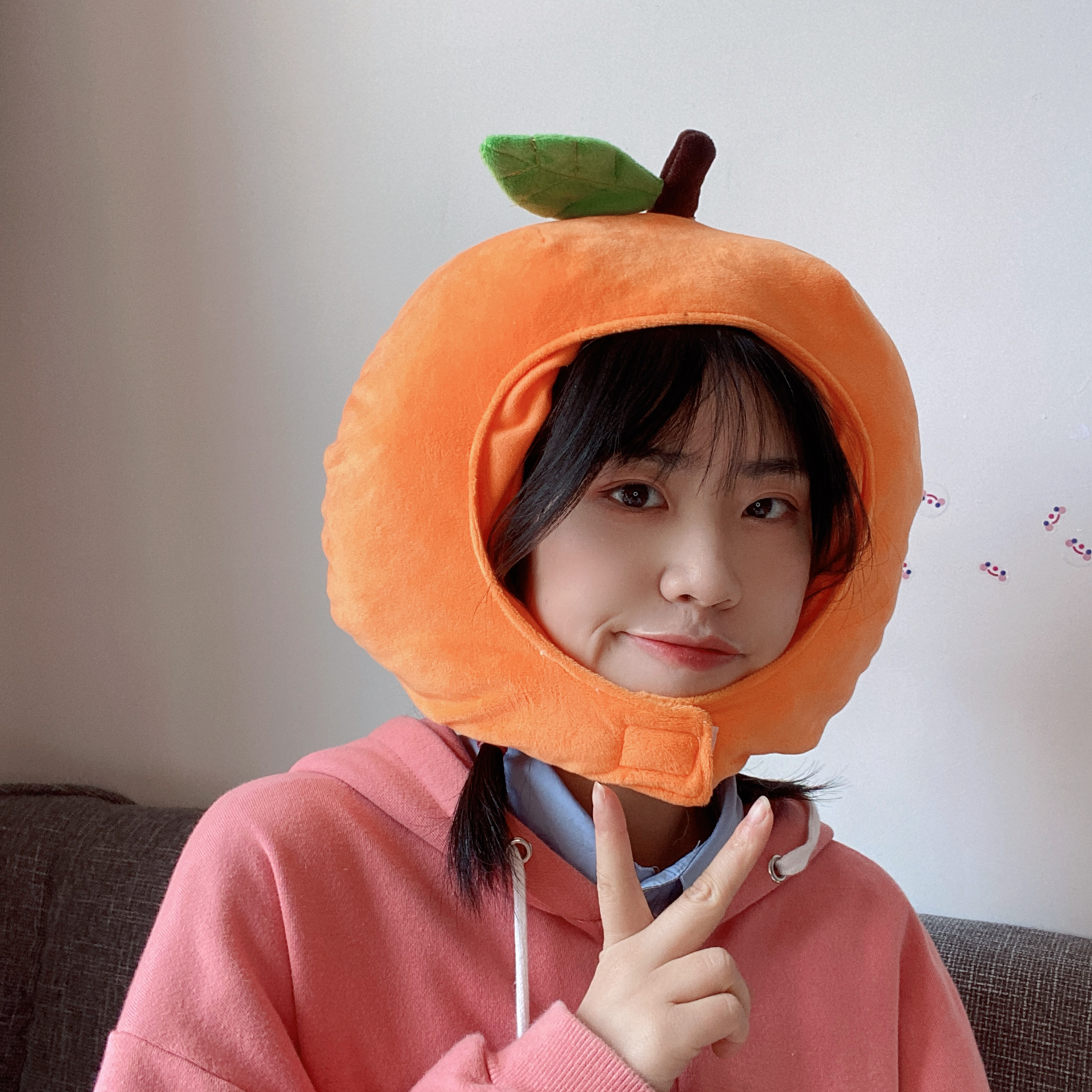 日韩ins少女心可爱创意水果橘子橙子头套帽子礼物拍照派对道具