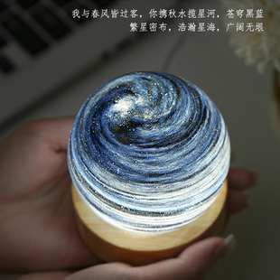 月球星球氛围灯伴睡眠小台灯床头卧室宿舍地球小夜灯纪念生日礼物