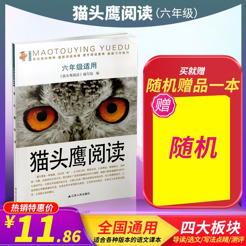 猫头鹰阅读六年级上下册通用版小学生6年级语文课外现代文阅读理解指导训练古诗词诗歌鉴赏赏析阅读作文技巧练习册教辅资料书