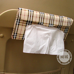 汽车车载纸巾盒餐巾纸盒遮阳板椅背挂式车用车内纸抽 方格子手帕