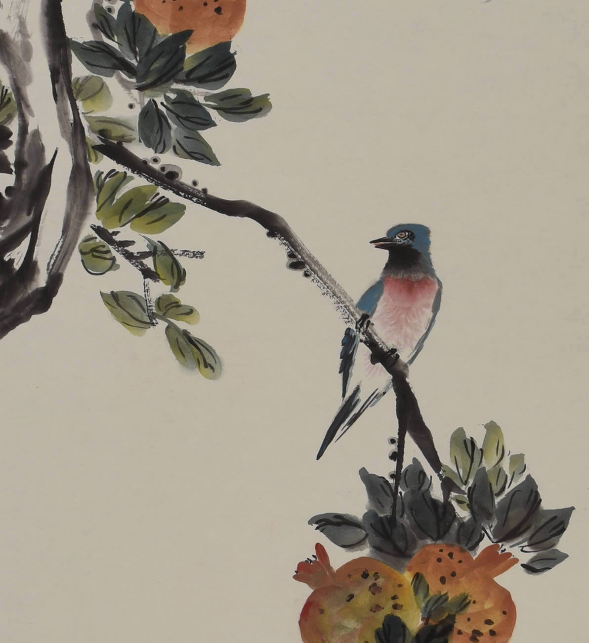 汪亚尘弟子 吴梦石作品 石榴英姿 1813