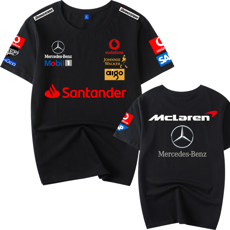 F1赛车梅赛德斯奔驰迈凯轮车队服夏季纯棉短袖T恤男个性百搭潮t恤