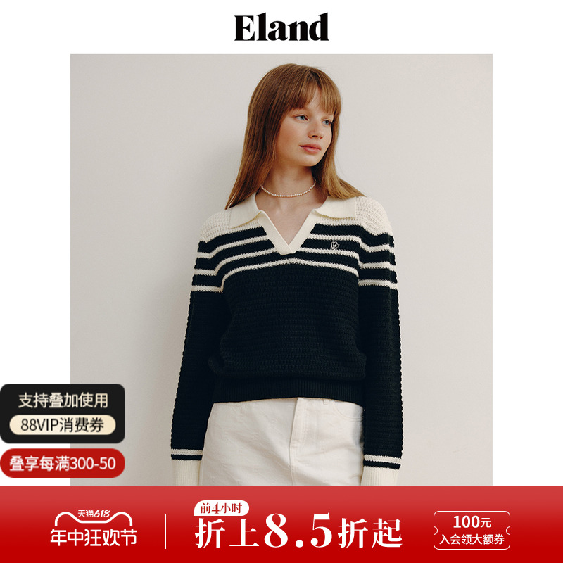 Eland衣恋针织上衣女春季学院风