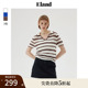 【莱赛尔＋亚麻】Eland衣恋针织T恤女H型v领镂空短袖夏
