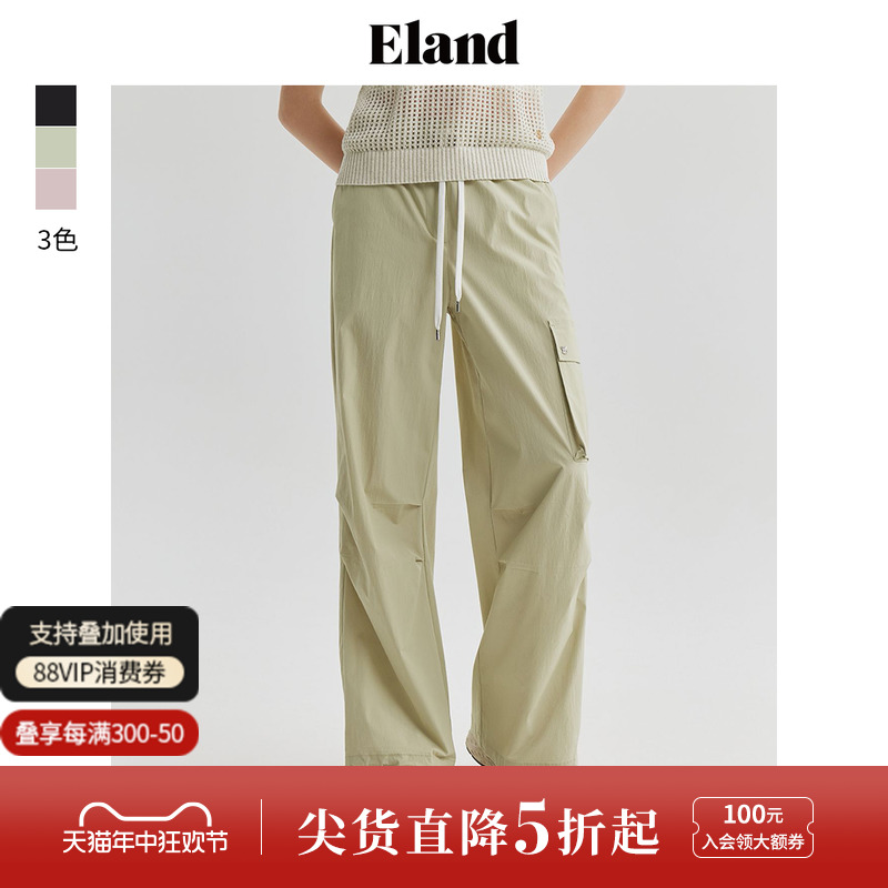 Eland衣恋阔腿裤女工装风休闲宽