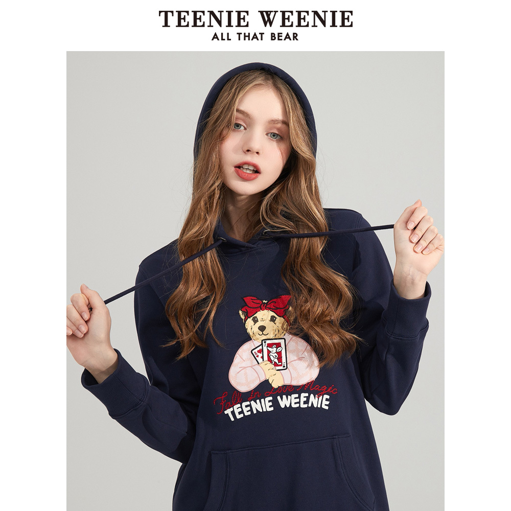 TeenieWeenie小熊2020春季新款女装卡通字母连帽卫衣TTMH201157A