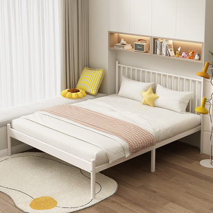 铁艺床双人床家用铁床加粗加厚铁架床简约现代单人床出租房床架子