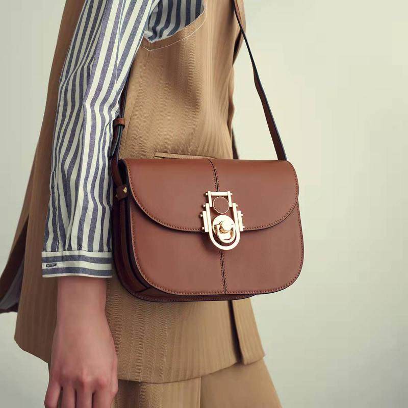 khdesign新款明治女包斜挎马鞍头层牛皮简约高级复古豆腐包k2222