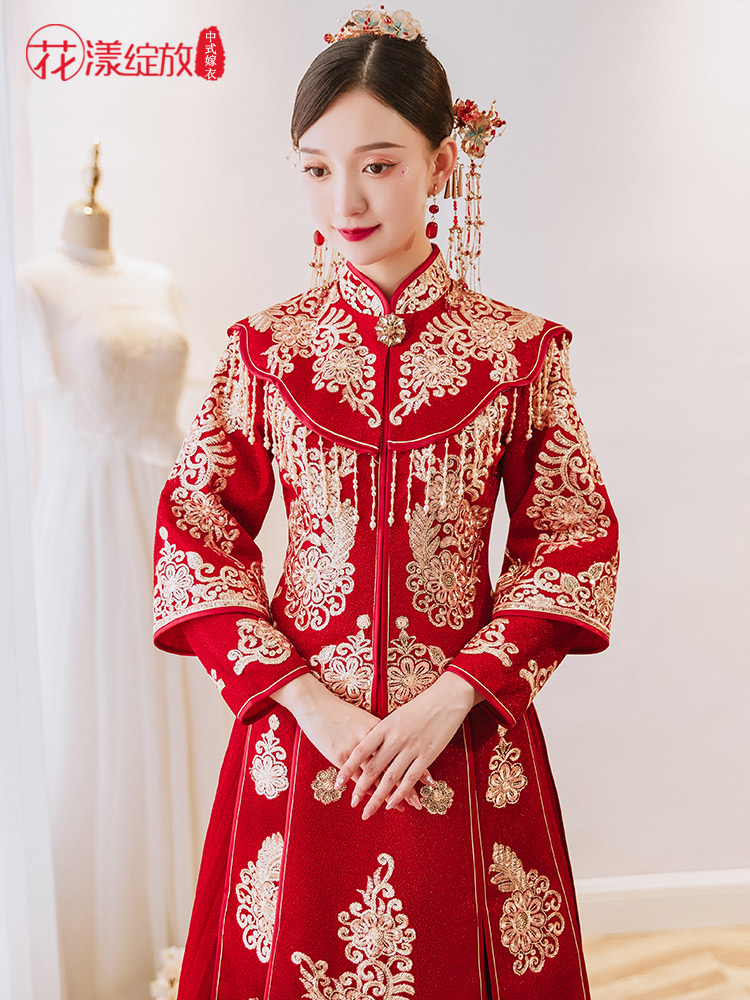 秀禾服新娘2020新款婚纱礼服新娘结婚敬酒服中式婚服结婚龙凤秀和