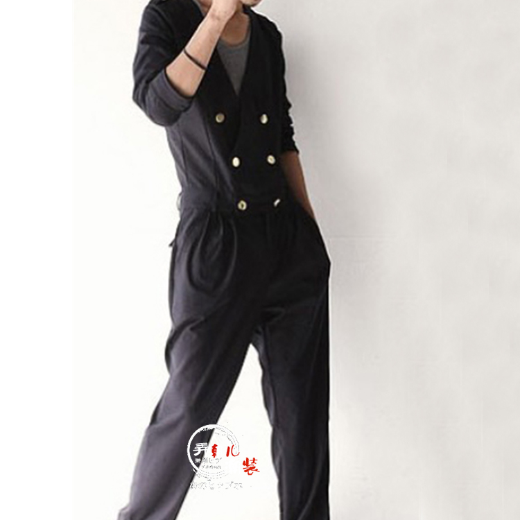 new pattern Youth one-piece garment Korean Edition work clothes Metrosexual Long sleeve Jumpsuits leisure time Easy Hair Stylist Jumpsuit trousersin the Men's clothing, Casual pants category - from Buy2taobao.com to provide professional Taobao agent buy service