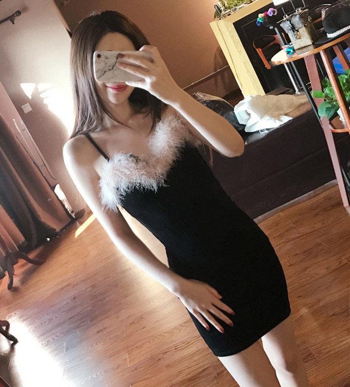 包邮 时尚女装性感秋冬打底连衣裙外穿超短吊带小姐工作服情趣夜店