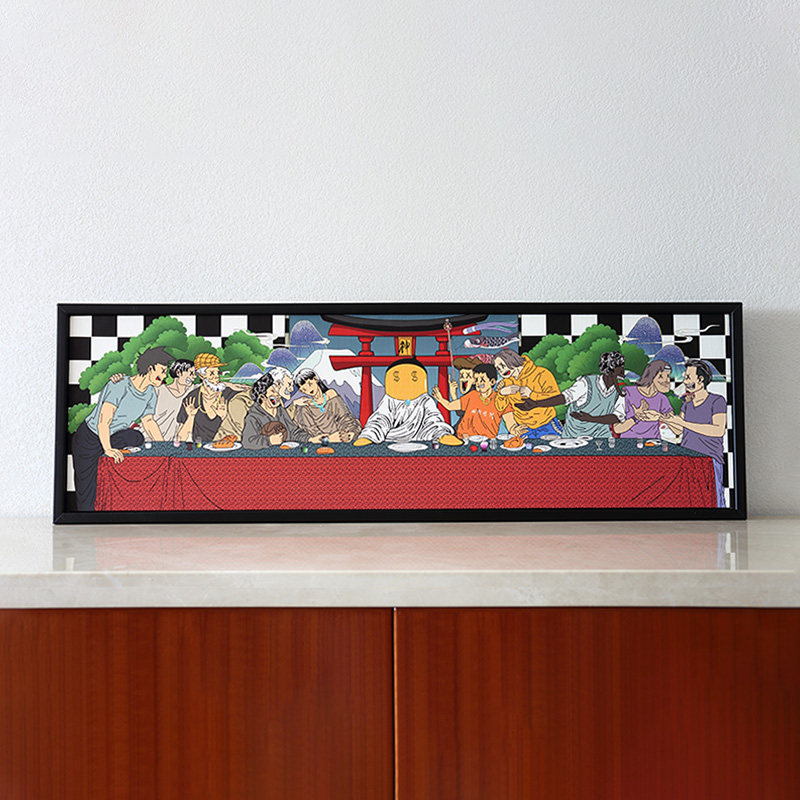 xfly潮流装饰版画/最后的晚餐/客厅沙发背景墙壁卡通kaws挂画