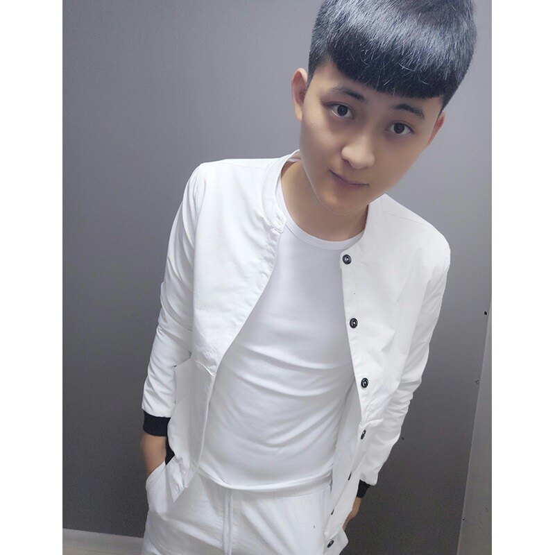 春秋季外套男潮流社会精神小伙修身夹克青 少年休闲百搭褂子衣服