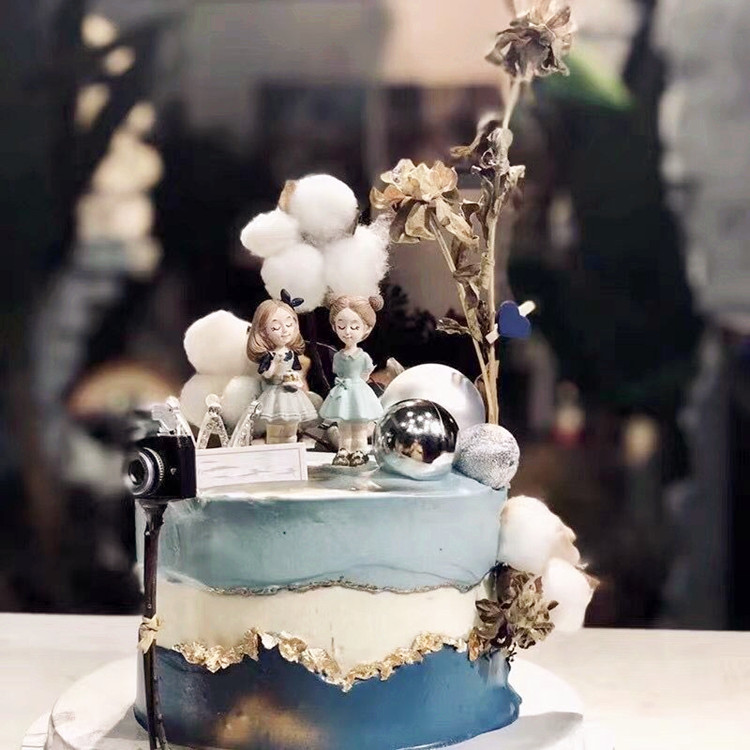 成都网红抖音小红卡通闺蜜女孩许愿树生日蛋糕同城