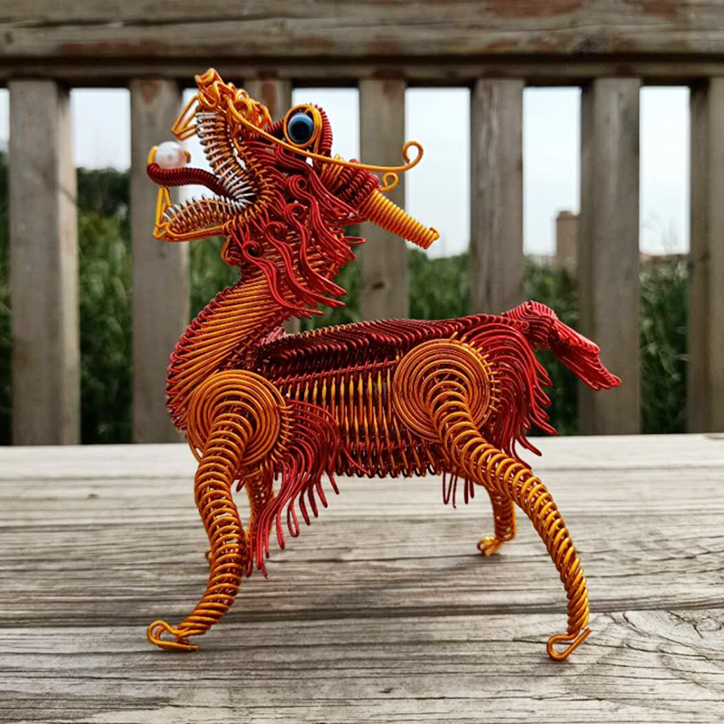 新款纯手工艺品铝线编织麒麟模型摆件民族风创意礼品铁丝diy制作