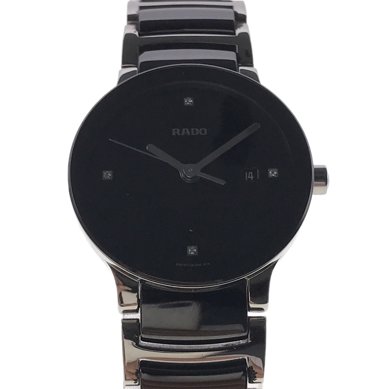 [9.0新]雷达晶萃系列日历石英黑面陶瓷女表