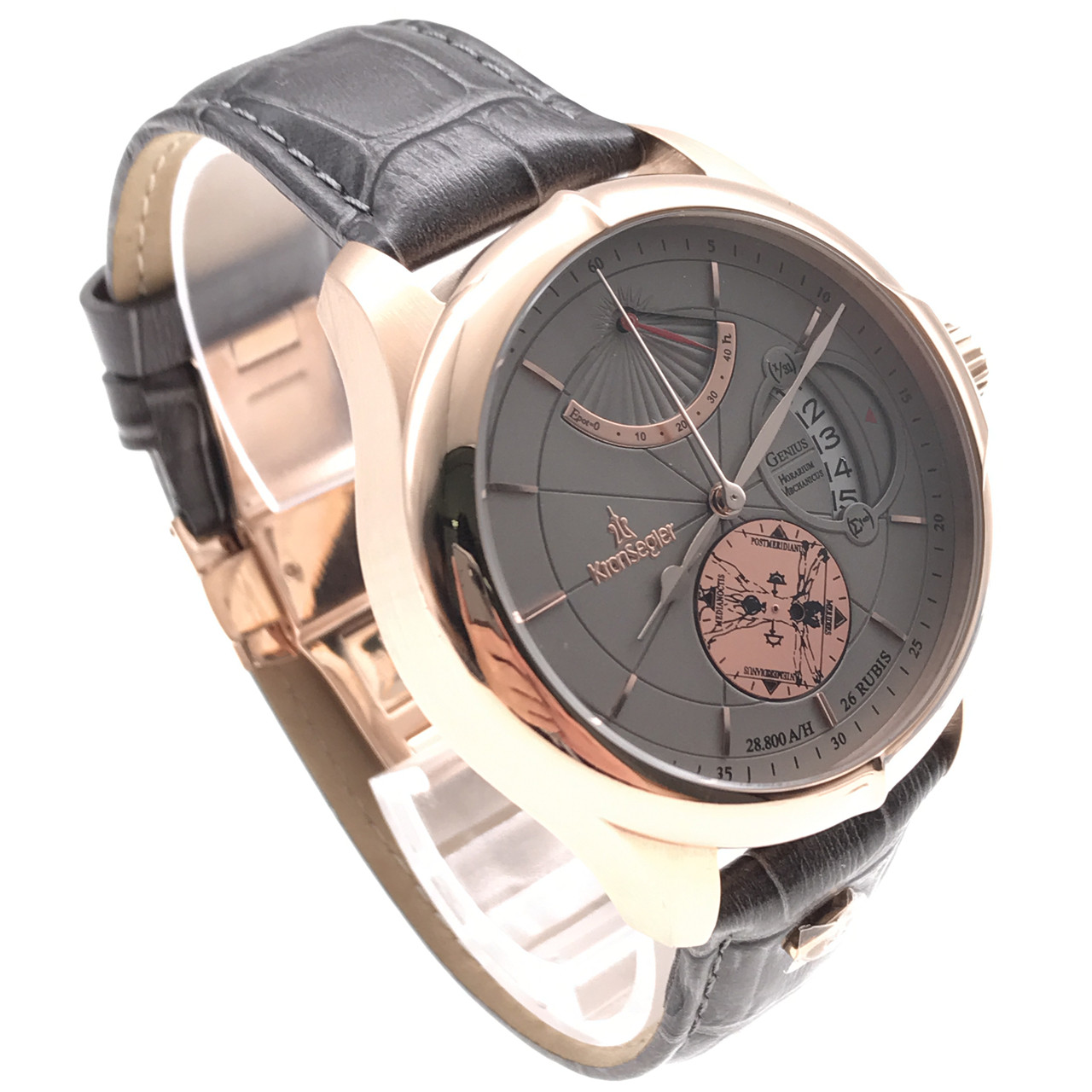 9新]坤格genius系列ks745.urg灰面自动机械男表