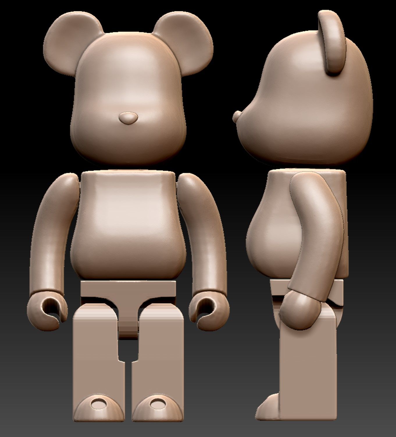 圆雕图 三维立体图 stl 3d模型 四轴雕刻图  小熊暴力熊2