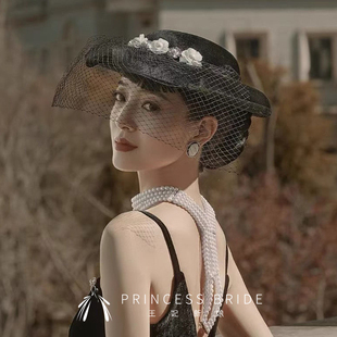 名媛纱帽礼帽法式