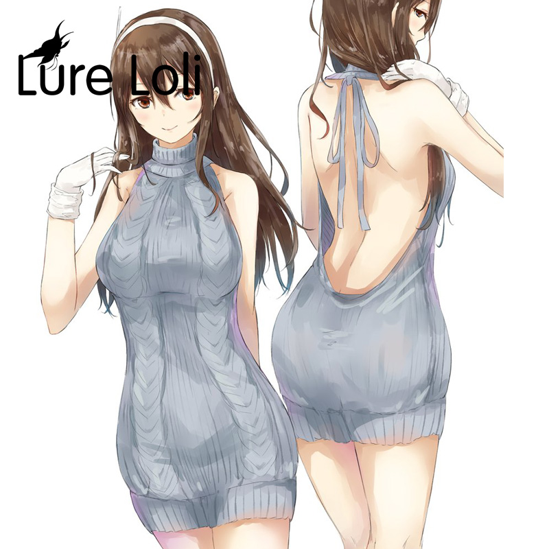 大露背毛衣女处男杀手开背性感大额优惠券