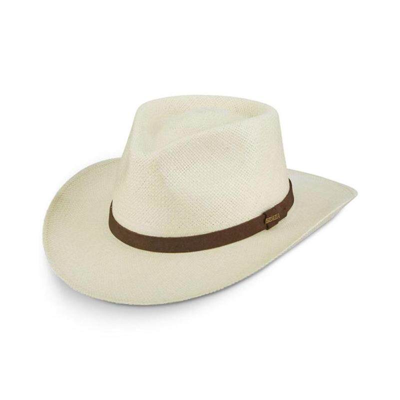 scala男士帽子时尚编织宽檐米白百搭panama outback正品7918107