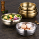 韩国不锈钢双层冷面碗金色商用拌饭拌面网红螺蛳粉泡面隔热大汤碗