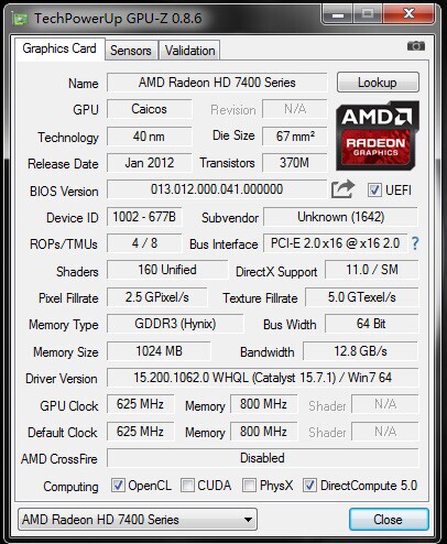 ATIRadeonHD7450品牌机拆机显卡