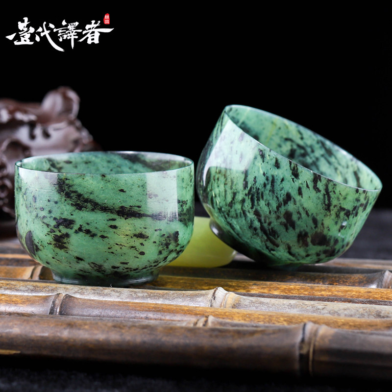 西玉工艺酒泉夜光杯祁连玉墨玉功夫茶杯甘肃茶碗茶具酒杯厂家包邮